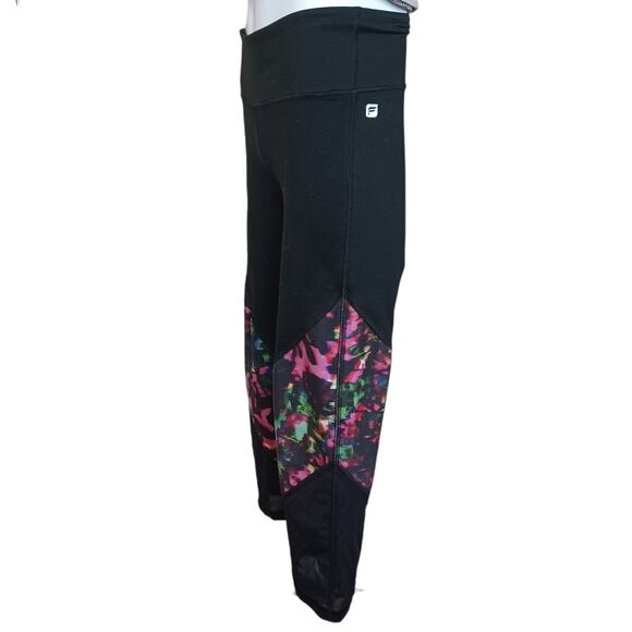 Fabletics‎ Womens PowerHold Capri Pants Small Black Multicolor Mesh Activewear - Picture 3 of 5